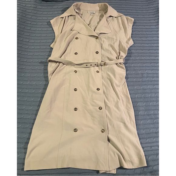 dressbarn Dresses & Skirts - DressBarb Beige Trench Belted Dress